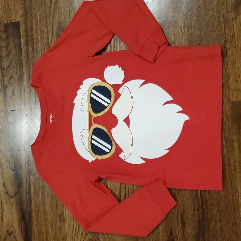 Kids Carter's red unisex Santa print long sleeve shirt size 6